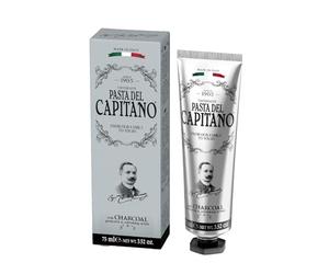 Pasta del Capitano 1905, Dentifrice au Charbon Actif, Dentifrice au Charbon Végétal Actif Capable d'Absorber les Substances qui Tachent les Dents, 100% Made in Italy, Tube de 75 ml