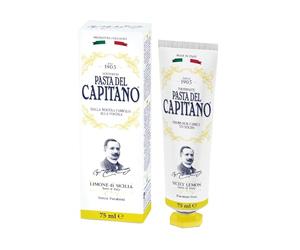 Pasta del Capitano 1905, Dentifrice au Citron de Sicile, Maintient des Gencives Saines et Combat la Mauvaise Haleine, Contient un Extrait de Citron Biologique, 100% Made in Italy, Tube de 75 ml