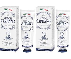 Pasta del Capitano 1905, Dentifrice Blanchissant, Élimine 99% des Bactéries Sans Endommager l'Émail et les Gencives, Dentifrice Blanchissant et Antibactérien, 100% Made in Italy, Tube de 75 ml