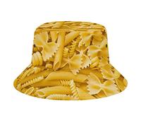 Pasta Spaghetti Rotini Penne Farfalle Bucket Hat Fashion Unisex Packable Travel Sun Caps Teens Women Men Novelty Outdoor Hats