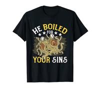 Pastafarian Il a fait bouillir pour tes péchés des spaghettis Monster T-Shirt