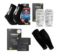 PASTE Lot de 4 chaussettes de football Tapedesign (classique), protège-tibias, protège-tibias (noir) - Chaussettes de football avec support de protège-tibias et chaussettes de football