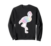 Pastel Aquarelle Flamant Rose Amoureux des Oiseaux Art Artistique Femme Sweatshirt