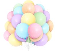 Pastel Balloons, Pack Of 30 Pastel Colors Latex Balloons 12 Inch 30.5 Cm Balloon With Ribbon For Women Boys Girls Birthday Party Wedding Christening Shower Baby Shower Decorations