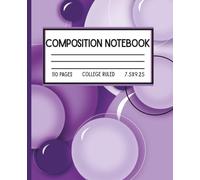 Pastel Composition Notebook College Ruled: Purple Bubble Design | 7.5x9.25 inch, 110 Lined Pages | For Teens, Students & Back-To-School