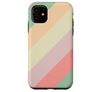 Pastel Diagonal Stripes Pattern Retro Spring Aesthetic Coque pour iPhone 11