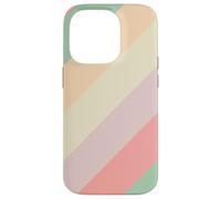 Pastel Diagonal Stripes Pattern Retro Spring Aesthetic Coque pour iPhone 14 Pro
