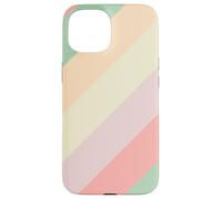 Pastel Diagonal Stripes Pattern Retro Spring Aesthetic Coque pour iPhone 15