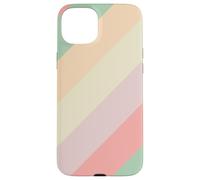 Pastel Diagonal Stripes Pattern Retro Spring Aesthetic Coque pour iPhone 15 Plus