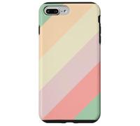 Pastel Diagonal Stripes Pattern Retro Spring Aesthetic Coque pour iPhone 7 Plus/8 Plus