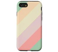 Pastel Diagonal Stripes Pattern Retro Spring Aesthetic Coque pour iPhone SE (2020) / 7/8