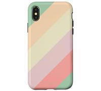Pastel Diagonal Stripes Pattern Retro Spring Aesthetic Coque pour iPhone X/XS