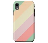 Pastel Diagonal Stripes Pattern Retro Spring Aesthetic Coque pour iPhone XR