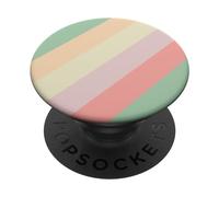 Pastel Diagonal Stripes Pattern Retro Spring Aesthetic PopSockets PopGrip Adhésif