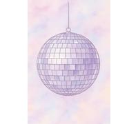 Pastel Disco Ball Aesthetic Journal for Girls - Cute 6x9 Watercolor Notebook for Writing, School, or Daily Notes