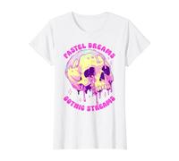 Pastel Dreams, Gothic Streams, passionnés de Gothique T-Shirt Graphique avec Valeur, Femme, Blanc, M