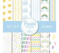 Pastel Dreams Paper Pad - 8.5 x 8.5 in - 24 Double-Sided Patterned Sheets - Decorative Craft Paper for Card Making, Journaling, Planners, Origami, Decoupage, and Scrapbooking