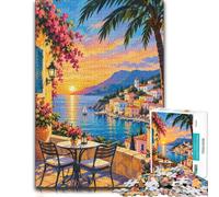Pastel Europe Night Cafe Scene Abstract Art Puzzle, 1000 pièces | Pour une pause calme pendant l'Avent : ce puzzle 1000 pièces adulte offre une activité classique pour Noël.