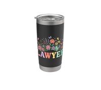 Pastel Floral Avocat Avocat Juridique Professionnel Gobelet isotherme en acier inoxydable double paroi