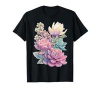 Pastel Floral Cactus Plante Succulente Botanique Dreamy Art T-Shirt