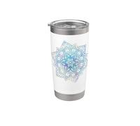 Pastel Floral Mandala Sacré Fractale Géométrie Art Good Vibe Gobelet isotherme en acier inoxydable double paroi