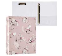 Pastel Flowers - Classeur rond de 2,5 cm et demi avec couverture de poche, lot de 1/2 classeur esthétique 200 feuilles