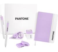 Pastel Gift Box-Kit De Papeterie Et Fourniture Scolaire Avec Correcteur Blanc À Ruban 10mt,Stylo Bille Gel Noir 0.7 Mm 4 Pièces,Taille Crayon Avec Reservoir,Cahier De Note Et 2 Gommes.
