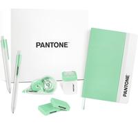 Pastel Gift Box - Kit De Papeterie Et Fourniture Scolaire Avec Correcteur Blanc À Ruban 10mt, Stylo Bille Gel Noir 0.7 Mm 4 Pièces, Taille Crayon Avec Reservoir, Cahier De Note Et 2 Gommes