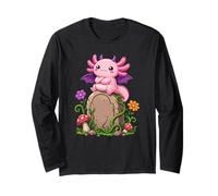 Pastel Goth Axolotl Bat Wings Spooky Mignon Tombstone Art Manche Longue