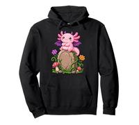 Pastel Goth Axolotl Bat Wings Spooky Mignon Tombstone Art Sweat à Capuche