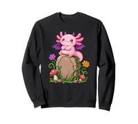 Pastel Goth Axolotl Bat Wings Spooky Mignon Tombstone Art Sweatshirt