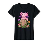 Pastel Goth Axolotl Bat Wings Spooky Mignon Tombstone Art T-Shirt Graphique avec Valeur