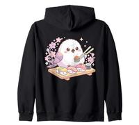 Pastel Kawaii Shima-Enaga Oiseau Sushi Cutecore Esthétique Sweat à Capuche