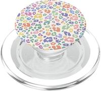 Pastel Leopard Print Pattern Aesthetic Graphic Illustration PopSockets PopGrip pour MagSafe