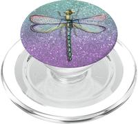 Pastel Lilacs Dragonfly on a Blue and Purple Background PopSockets PopGrip pour MagSafe