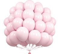 Pastel Pink Balloons, 50 Pieces 12 Inch Macaron For Women Girls Birthday Party Bridal Baby Shower Wedding Funeral Young Decorations Graduation