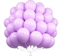 Pastel Purple Balloons, 50 Pieces 12 Inch Purple Macaroon Balloons, Purple Latex Balloon For Men Women Birthday Party Bridal Shower Wedding Funeral Decorations Graduation