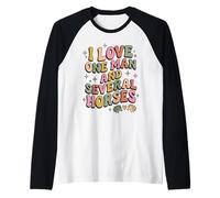 Pastel rétro J'aime Un Homme et Plusieurs Chevaux Horse Mom Manche Raglan
