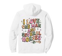 Pastel rétro J'aime Un Homme et Plusieurs Chevaux Horse Mom Sweat à Capuche