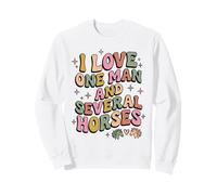 Pastel rétro J'aime Un Homme et Plusieurs Chevaux Horse Mom Sweatshirt