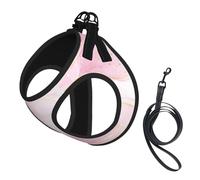 Pastel Rpse Marbre Rose,Harnais pour Animaux de Compagnie, Harnais réfléchissant réglable pour Chien,L