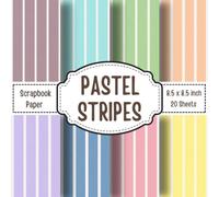 Pastel Stripes Scrapbook Paper: 20 Double-Sided Pastel Stripe Pattern Papers with Soft Rainbow, Candy-Colored and Minimal Decorative Designs for ... and DIY Paper Crafts - 8.5 x 8.5 Inches