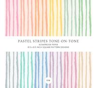 Pastel Stripes Tone-on-Tone Scrapbook Paper, 8.5 x 8.5 Inch Square Pattern Designs: Textured Striped Designs in a Soft and Light Color Palette for ... Junk Journals, Card Making & Paper Crafts