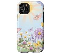 Pastel Sun Meadow Luna Moth and Butterfly Coque pour iPhone 11 Pro