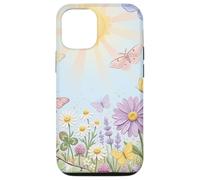 Pastel Sun Meadow Luna Moth and Butterfly Coque pour iPhone 12/12 Pro
