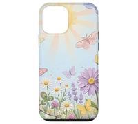 Pastel Sun Meadow Luna Moth and Butterfly Coque pour iPhone 12 Mini