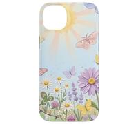Pastel Sun Meadow Luna Moth and Butterfly Coque pour iPhone 14 Plus