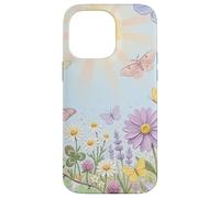 Pastel Sun Meadow Luna Moth and Butterfly Coque pour iPhone 14 Pro Max