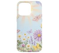 Pastel Sun Meadow Luna Moth and Butterfly Coque pour iPhone 15 Pro Max