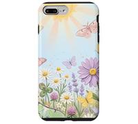 Pastel Sun Meadow Luna Moth and Butterfly Coque pour iPhone 7 Plus/8 Plus
